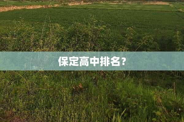 保定高中排名？