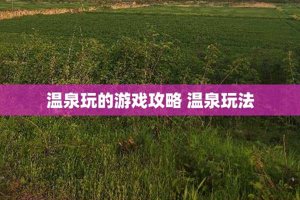 温泉玩的游戏攻略 温泉玩法