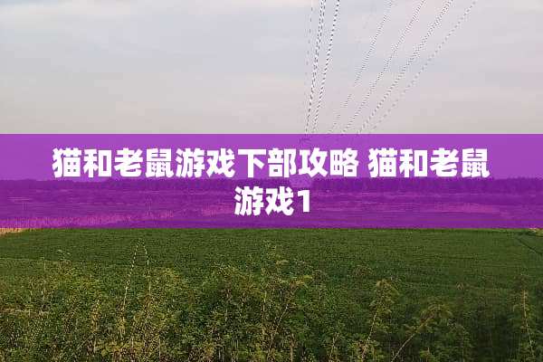 猫和老鼠游戏下部攻略 猫和老鼠游戏1