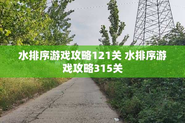 水排序游戏攻略121关 水排序游戏攻略315关