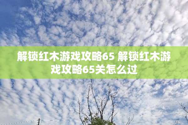 解锁红木游戏攻略65 解锁红木游戏攻略65关怎么过 解锁红木游戏攻略65 解锁红木游戏攻略65关怎么过