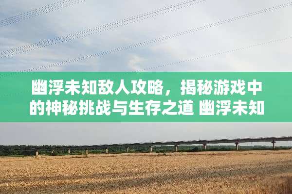幽浮未知敌人攻略,揭秘游戏中的神秘挑战与生存之道 幽浮未知敌人攻略 幽浮未知敌人攻略,揭秘游戏中的神秘挑战与生存之道 幽浮未知敌人攻略