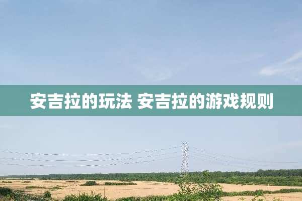 安吉拉的玩法 安吉拉的游戏规则