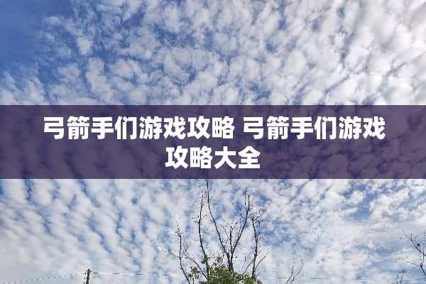 弓箭手们游戏攻略 弓箭手们游戏攻略大全