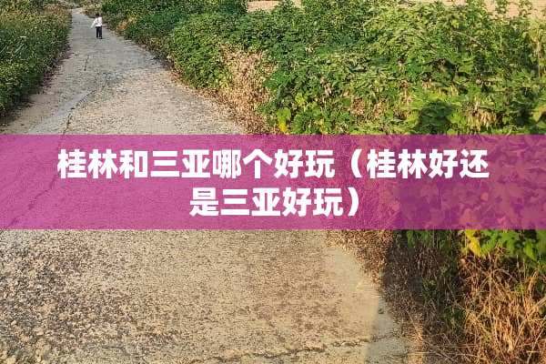 桂林和三亚哪个好玩（桂林好还是三亚好玩）