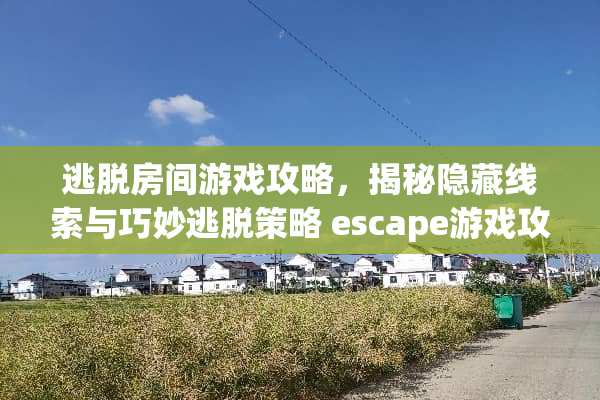 逃脱房间游戏攻略，揭秘隐藏线索与巧妙逃脱策略 escape游戏攻略