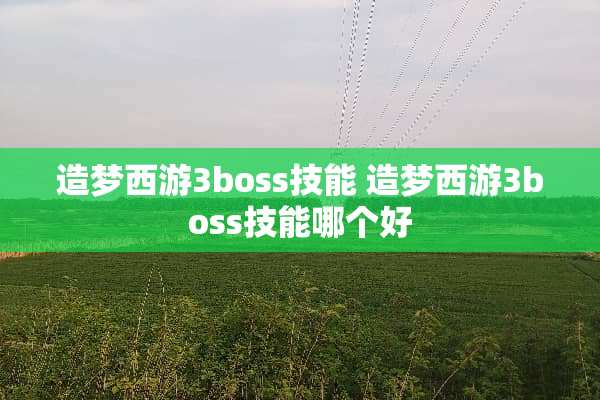 造梦西游3boss技能 造梦西游3boss技能哪个好