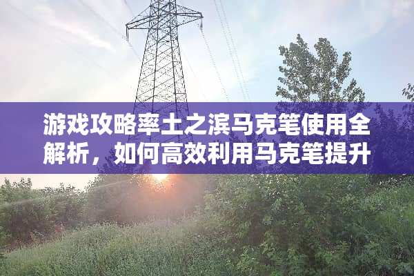 游戏攻略率土之滨马克笔使用全解析，如何高效利用马克笔提升游戏体验？ 率土之滨游戏攻略马克笔