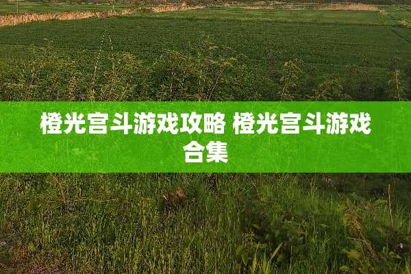 橙光宫斗游戏攻略 橙光宫斗游戏合集