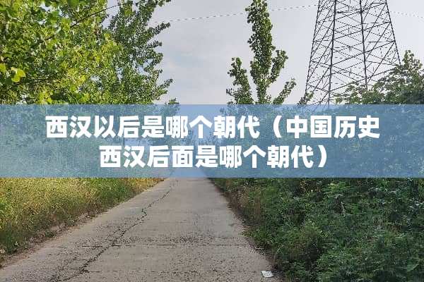 西汉以后是哪个朝代(中国历史西汉后面是哪个朝代) 西汉以后是哪个朝代(中国历史西汉后面是哪个朝代)