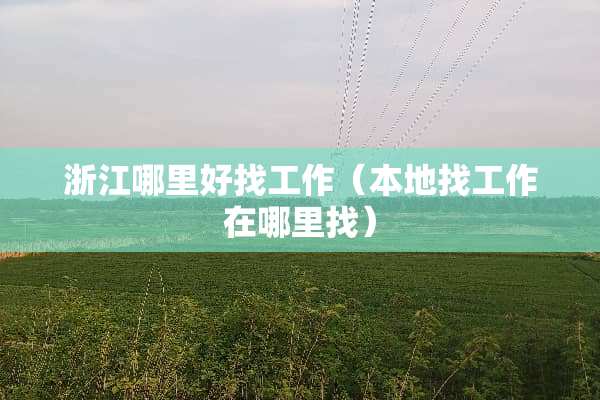 浙江哪里好找工作（本地找工作在***）
