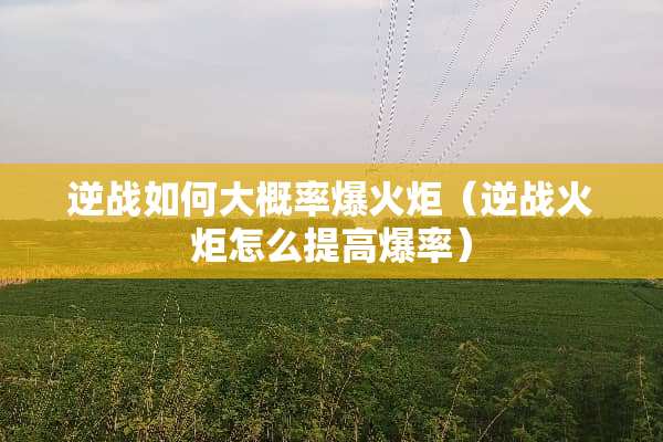 逆战如何大概率爆火炬（逆战火炬怎么提**率）