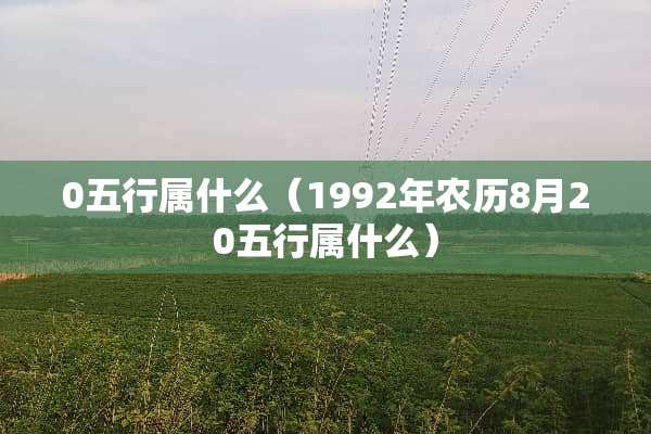 0五行属什么（1992年农历8月20五行属什么）