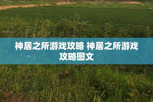 神居之所游戏攻略 神居之所游戏攻略图文