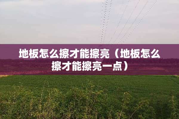 地板怎么擦才能擦亮（地板怎么擦才能擦亮一点）