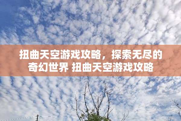 扭曲天空游戏攻略，探索无尽的奇幻世界 扭曲天空游戏攻略