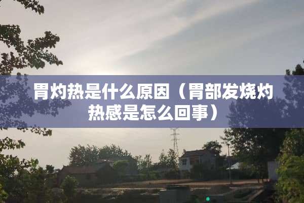 胃灼热是什么原因（胃部发烧灼热感是怎么回事）