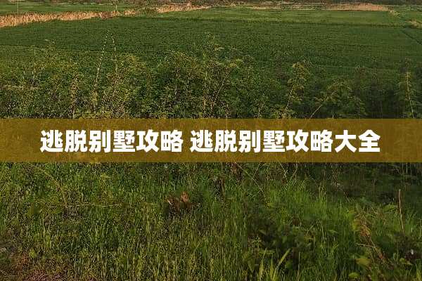 逃脱别墅攻略 逃脱别墅攻略大全