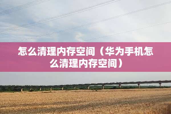 怎么清理内存空间（华为手机怎么清理内存空间）