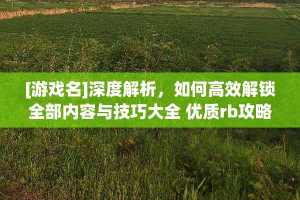 [游戏名]深度解析，如何高效解锁全部内容与技巧大全 优质rb攻略系统游戏菜
