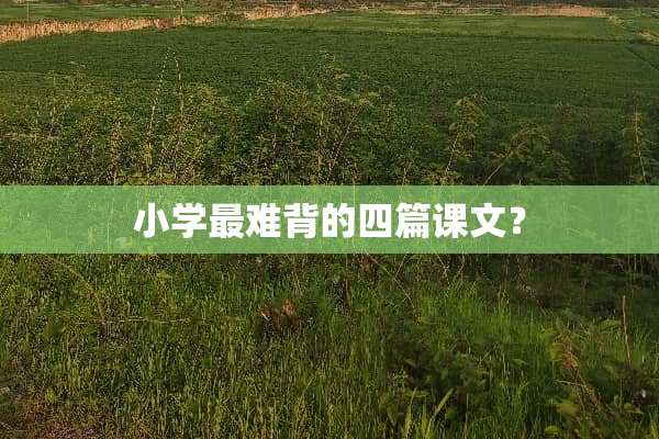 小学最难背的四篇课文？