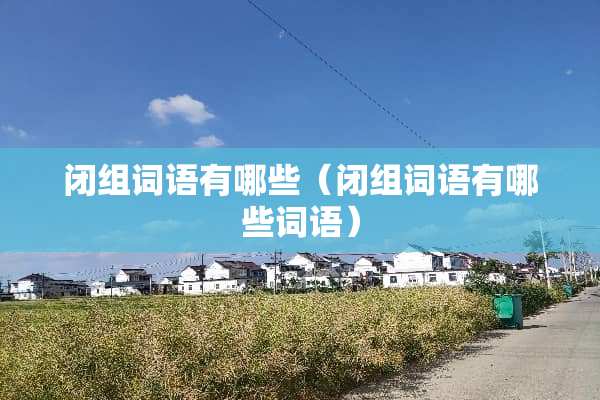 闭组词语有哪些（闭组词语有哪些词语）