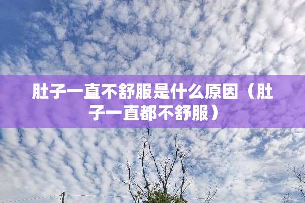 肚子一直不舒服是什么原因（肚子一直都不舒服）