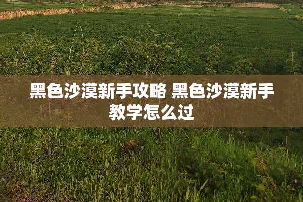 黑色沙漠新手攻略 黑色沙漠新手教学怎么过 黑色沙漠新手攻略 黑色沙漠新手教学怎么过