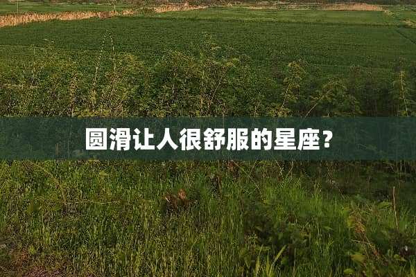 圆滑让人很舒服的星座？