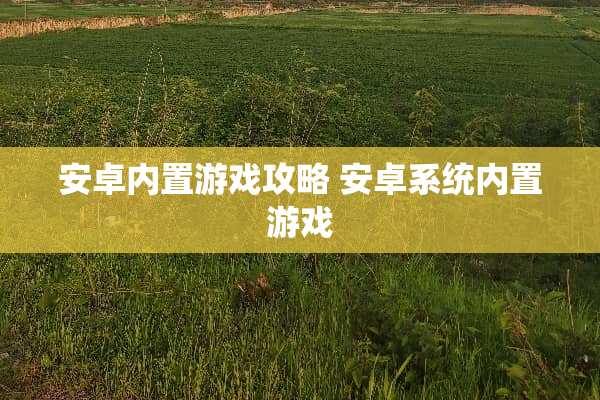安卓内置游戏攻略 安卓系统内置游戏