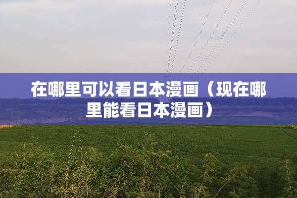 在哪里可以看日本漫画（现在哪里能看日本漫画）