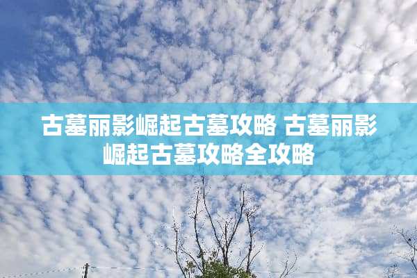 古墓丽影崛起古墓攻略 古墓丽影崛起古墓攻略全攻略
