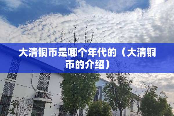 大清铜币是哪个年代的（大清铜币的介绍）