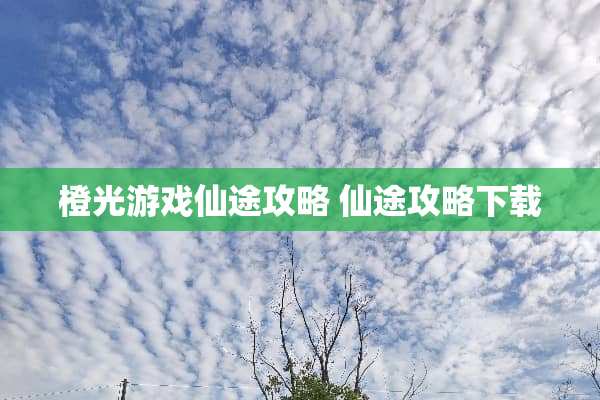 橙光游戏仙途攻略 仙途攻略下载