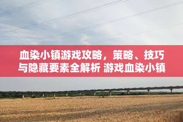 血染小镇游戏攻略，策略、技巧与隐藏要素全解析 游戏血染小镇合集攻略