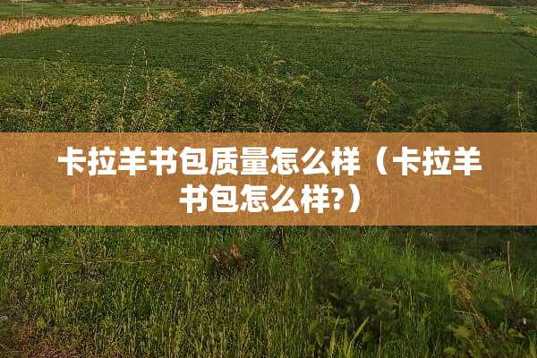 卡拉羊书包质量怎么样（卡拉羊书包怎么样?）