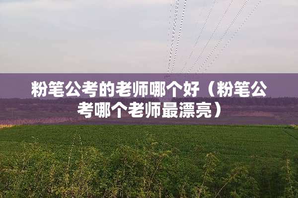 粉笔公考的老师哪个好（粉笔公考哪个老师最漂亮）