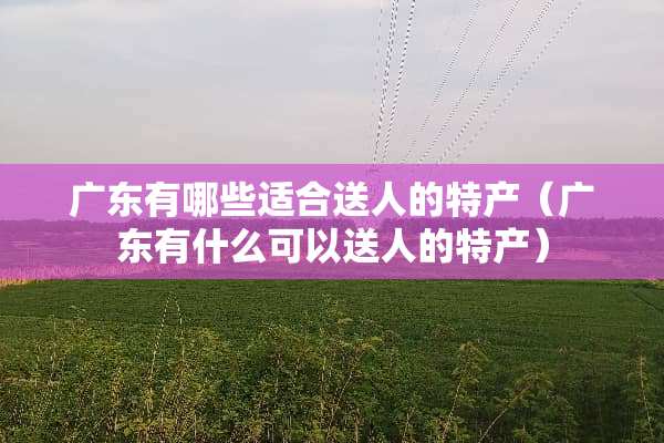 广东有哪些适合送人的特产（广东有什么可以送人的特产）