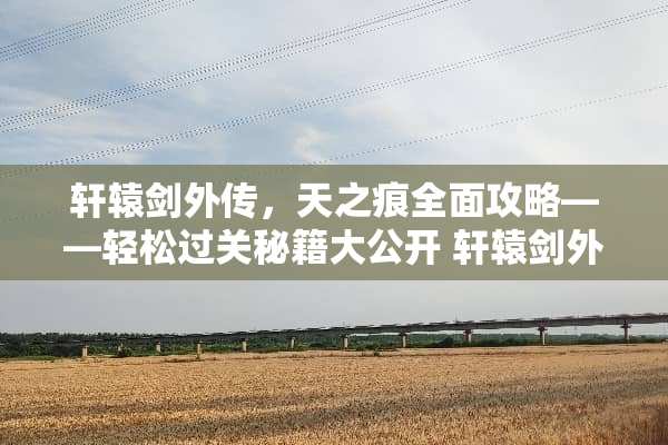 轩辕剑外传，天之痕全面攻略——轻松过关秘籍大公开 轩辕剑外传天之痕攻略
