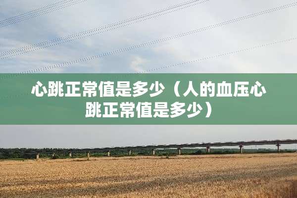 心跳正常值是多少（人的血压心跳正常值是多少）