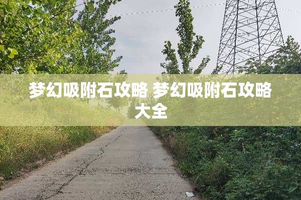 梦幻吸附石攻略 梦幻吸附石攻略大全