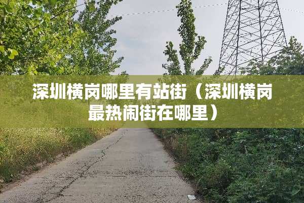 深圳横岗哪里有站街（深圳横岗最热闹街在哪里）