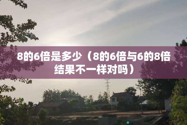 8的6倍是多少（8的6倍与6的8倍结果不一样对吗）