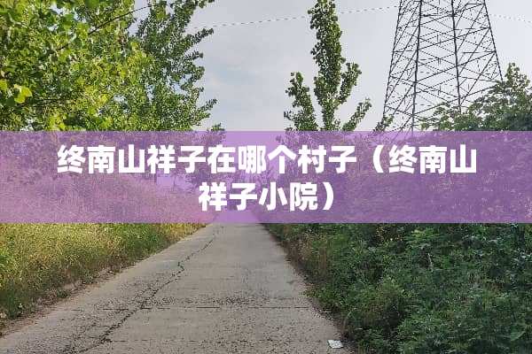 终南山祥子在哪个村子（终南山祥子小院）