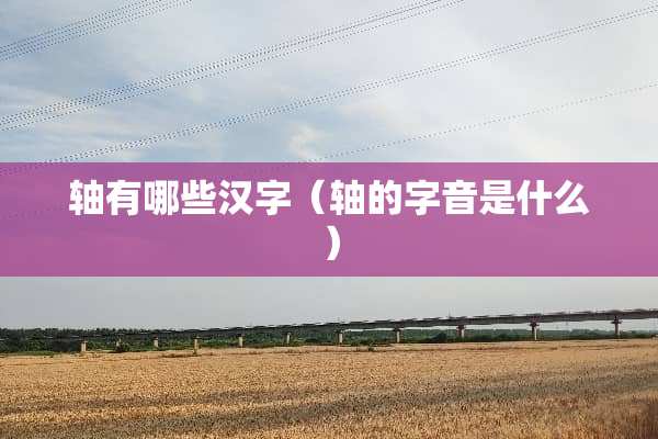 轴有哪些汉字（轴的字音是什么）