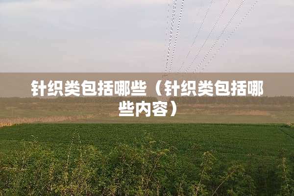 针织类包括哪些（针织类包括哪些内容）