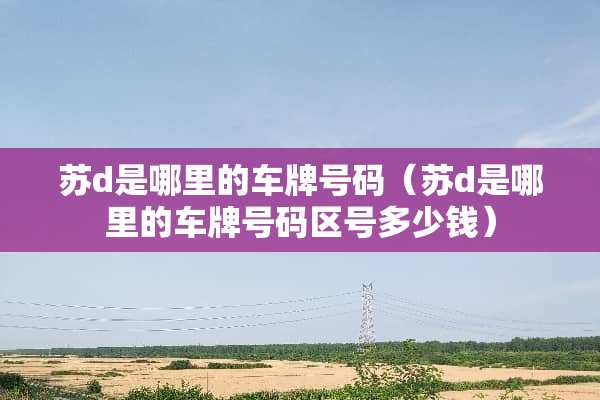 苏d是哪里的***码(苏d是哪里的***码区号多少钱) 苏d是哪里的***码(苏d是哪里的***码区号多少钱)