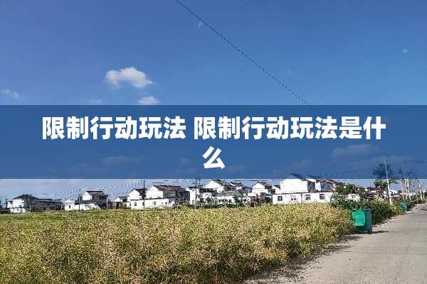 限制行动玩法 限制行动玩法是什么