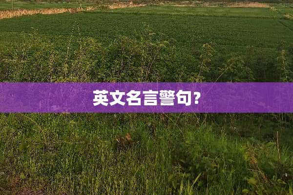 英文名言警句？