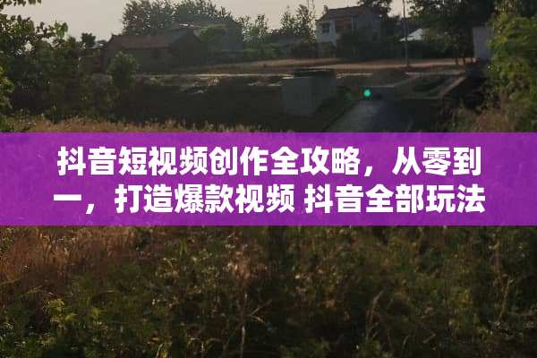 抖音短视频创作全攻略,从零到一,打造爆款视频 抖音全部玩法 抖音短视频创作全攻略,从零到一,打造爆款视频 抖音全部玩法